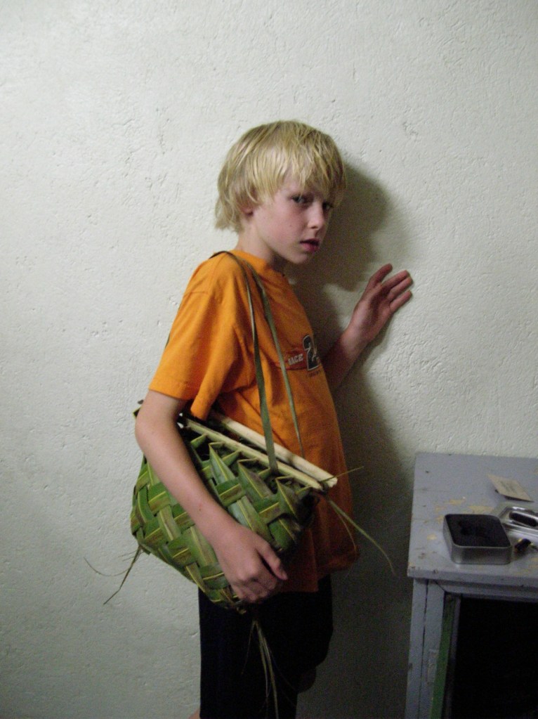 Andrew with leaf bag